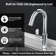 Plantex Pure Brass Sink Tap for Kitchen Basin/Sink Tap for Wash Basin/Deck Mount/Sink Cock with Wall Flange-(APS-2602-chrm)