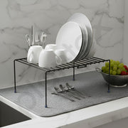 Plantex Stainless Steel Kitchen Storage Rack/Plate Storage Stand/Kitchen Cabinet Organizer/Dish Rack (Black)