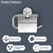 Plantex 304 Grade Stainless Steel Toilet Paper Holder Roll Holder/Tissue Paper Roll Holder/Toilet Paper Holder for Bathroom Accessories - Oreo (Chrome)