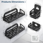 Plantex Bathroom Organiser Without Drill/Stainless Steel Self Adhesive Shelf/Soap Dish for Kitchen/Wall Mount Tumbler Holder - Bathroom Accessories Set (Black, Combo)