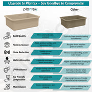 Plantex Matt German Engineered Technology Quartz Sink For Kitchen/UV Protected Kitchen Sink/Single Bowle Sink For Home (Sand Choco-18X24 Inch)