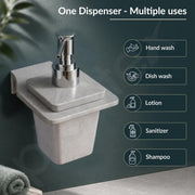 Plantex Liquid Soap Dispenser for Bathroom/Acrylic Shampoo Dispenser/Hand wash Dispense/Bathroom Accessories - Pack of 1 (VIG-137, Grey)