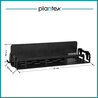 Plantex GI Steel Magnetic Refrigerator Shelf with Hook/Magnetic Shelf for Fridge/Spice Rack for Kitchen/Shelf for Bathroom/Bathroom Organiser - Pack of 1 (Black)