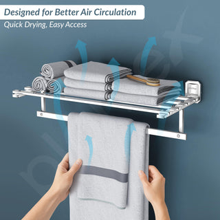 Plantex Stainless Steel 304 Grade Bathroom Towel Holder/Towel Rack/Cloth Hanger/Towel Bar/Bathroom Accessories (24-inch) Chrome