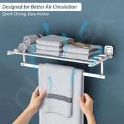 Plantex Stainless Steel 304 Grade Bathroom Towel Holder/Towel Rack/Cloth Hanger/Towel Bar/Bathroom Accessories (24-inch) Chrome