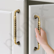 Plantex Cabinet Handle/Kitchen Cabinet Door Handle/Wardrobe/160 mm Cupboard Handle/Door Pull-Push Handle for Home/Office - Pack of 2 (Brass Antique)
