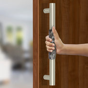 Plantex Aura Stainless Steel Main Door Handle for Glass & Wooden Doors - Pull Handle, Satin White & Grey Finish (14 Inch, Pack of 1)