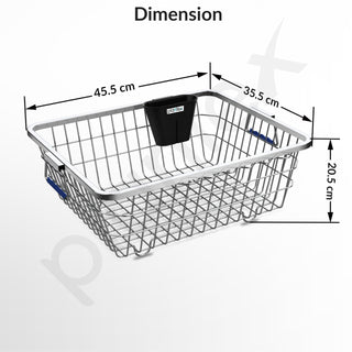 Plantex Stainless-Steel Dish Drainer Basket/Steel Utensils Drainer/After Wash Utensils Rack/Utensil Drying Rack for Kitchen/Dish Drying Rack/Plate Stand (Small Size-48x37x20cm)