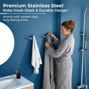 Plantex Robe Hook for Bathroom/304 Grade Stainless Steel Towel Hook/Cloth Hanger/Bathroom Accessories - Pack of 1 (Regent, Chrome)