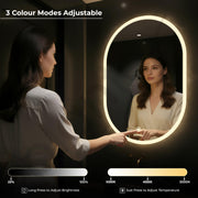 Plantex LED Bathroom Mirror with 3 Tone/Designer Mirror for Living Room/Bedroom/Dressing Room - Capsule Shape (18 X 24 Inch)