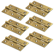 Plantex Heavy Duty Door Hinges/Stainless Steel Door Butt 3 inch x 16 Gauge/1.5 mm Thickness Home/Office/Hotel/Hinges for Main Door/Cabinet/Wardrobe/Soft Movement Hinges- Pack of 6 (Brass Antique)