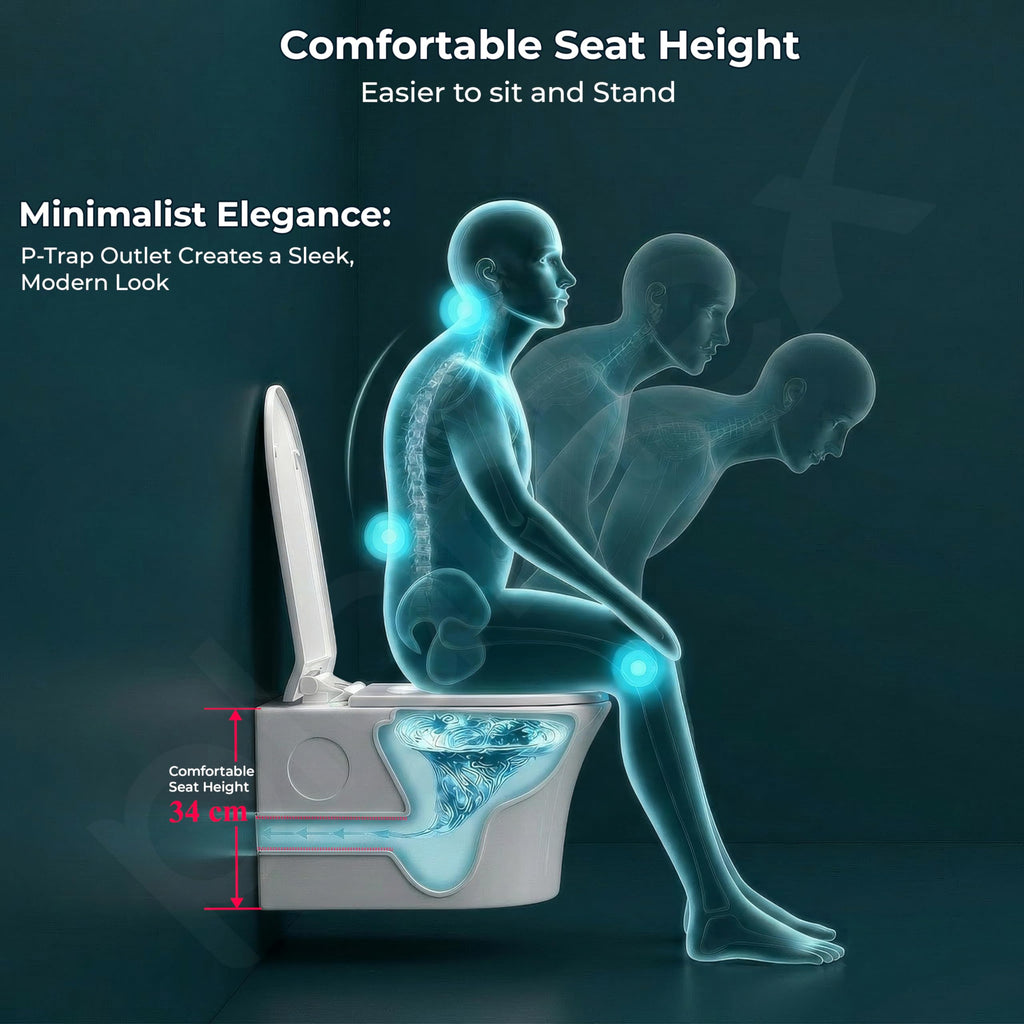 Wall Mount Commode Frame Plantex Platinum Ceramic Rimless Wall Mounted Commode/P Trap Washdown ...