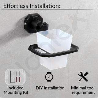 Plantex 304 Grade Stainless Steel Tooth Brush Holder/Tumbler Holder for Wash Basin/Bathroom Accessories - Nipron (Black)