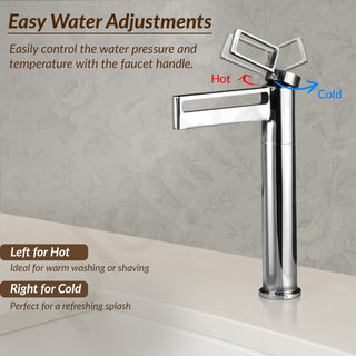 Plantex Pure Brass Wash Basin Tap/Hot and Cold Tap for Wash Basin/Single Lever Pillar Cock Water Tap/Deck Mount- (7881-Chrome)