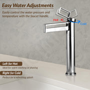 Plantex Pure Brass Wash Basin Tap/Hot and Cold Tap for Wash Basin/Single Lever Pillar Cock Water Tap/Deck Mount- (7881-Chrome)