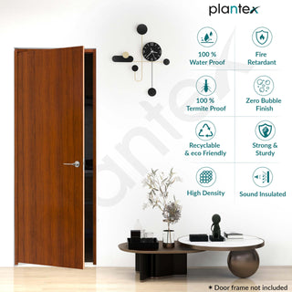 Plantex WPC Doors for Bathroom (25 mm - Thickness)/Waterproof Bathroom Door/2.5x7 Feet Wooden Finished Door for Home/Balcony/Office/Kitchen, Density-600 (30x84 inch,22 kg- Classic Wooden), Brown