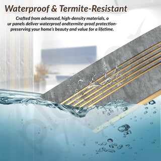 Plantex 3D Charcoal Wall Panels/Pack of 3 Louvers (1x8 Ft Each) /Decorative Panels for Interior Walls/24 Sq. Ft Coverage(WD-2209-Textured Grey & Gold)