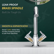 Plantex Brass Spindle Basin Mixer/Wash Basin Tap with Water Saving Nozzle/Sink Tap for Kitchen Basin with Teflon Tape -(MKS-1270-Chrome)