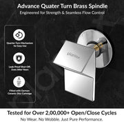 Plantex Angle Cocke for Bathroom/ Urinal Flush Valve with Teflon Tape & Brass Wall Flange - 25mm Pure Brass, 7 Year Warranty (Commercial & Residential Use) - (PRI-320-Chrome)