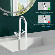 Plantex Brass Spindle Basin Mixer/Wash Basin Tap with Water Saving Nozzle/Sink Tap for Kitchen Basin with Teflon Tape -(MKS-1270-Chrome)