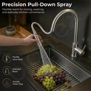 Plantex 304 Stainless Steel Pull-Down Kitchen Sink Tap/Sink Tap for Kitchen Basin with 360⁰ Swivel Spout/Kitchen Sink Faucet - (1062, Matt)