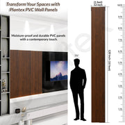 Plantex PVC Louvers Panel for Wall/3d Wall Panel for Interior Wall Décor/Eco-Friendly Fluted Panel for Wall - Pack of 3,Covers - 30 Sq. Ft (Teak Brown-12 Inch x 10 Ft)