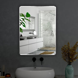 Plantex Unframed Unframed Rectangle Mirror for Wall/Mirror with Beveled Smooth Edges/Mirror for Bathroom/Dressing Room/Living Room/Bedroom/Entryway - (15x18 Inch)