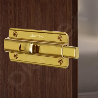 Plantex Premium Heavy Duty Door Stopper/Door Lock Latch for Home and Office Doors - Pack of 8 (PVD Gold)