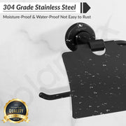 Plantex 304 Grade Stainless Steel Bathroom Toilet Paper Holder/Tissue Holder for Washroom/Kitchen/Bathroom Accessories - Daizy (Black)