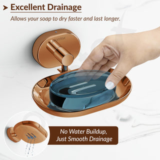 Plantex J4 Stainless Steel Wall Mounted Soap Holder for Bathroom/Soap Holder for Kitchen/Soap Stand for Bathroom/Bathroom Accessories (PVD Rose Gold Finish) Onix