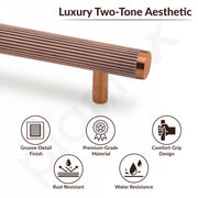 Plantex Stainless Steel & Aluminium Cabinet Handle/900mm Wardrobe Handle for Home/Cupboard Door Pull-Push Handles for Hotel/Office - Pack of 2 (DTC-3960, Rose Gold)