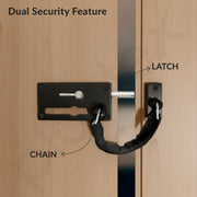 Plantex Door Chain with Baby Latch/Door Chain Lock for Main Door/Latch Lock for Door/Heavy Duty Door Safety Guard Lock for Home, Hotel & Office Security â€“ Pack of 1 (DTK-294-Black)