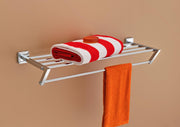 Plantex Decan 304 Grade Stainless Steel Towel Rack for Bathroom/Double Soap Holder/Napkin Ring/Bathroom Accessories - Chrome