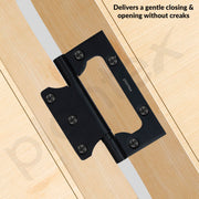 Plantex Stainless Steel Butterfly Hinges for Door/4 Inch x 14 Gauge Hinge/2.5 mm Hinges for Home/Office/Hotel/Non-Mortise Door Hinges - Pack of 12 (Black)