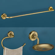 Plantex 304 Grade Stainless Steel Bathroom Accessories Set of 3 - Towel Hanger/Napking Holder/Dual Soap Holder for Bathroom - Daizy (Brass Antique)