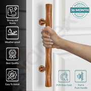 Plantex Door Handle/200mm Main Door Handle for Wooden Door/Pull-Push Handle for Main Door/Door Accessories - Pack of 1 (611, PVD Rose Gold)