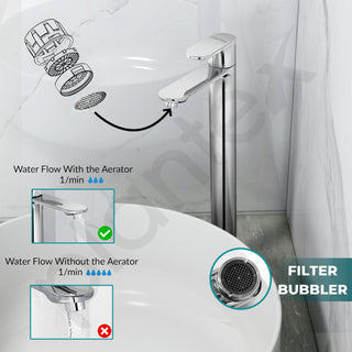 Plantex Pure Brass Tap for Wash Basin with Water Saving Nozzle/High Neck Pillar Cocke for Basin/Sink Tap for Wash Basin with Teflon Tape-7 Year Warranty (ORN-204-Chrome)