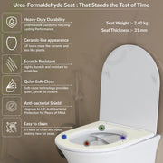 Plantex Ceramic Wall Hung Commode for Toilet/Rimless Washdown Western Commode/Commode with Soft Closing Toilet Seat - P Trap (Glossy White)