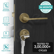 Plantex Main Door Lock/Mortise Lock for Door with 3 Years of Warranty - Robust Door Lock for Home with Brass Lock Body & Cylinder(7060 - Brass Antique)
