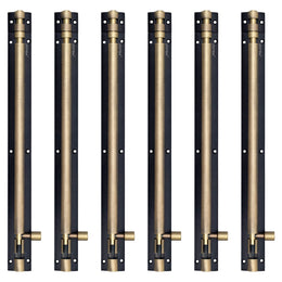 Plantex Stainless Steel 12 inch Tower Bolt/Tower Bolt for Home,Offices Doors and Windows/Tower Bolt for Main Door/Door Latch/Kundi/Chitakini/Door Latch for Windows - Pack of 6 (Brass, 12 inch)