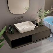 Plantex Granite Quartz Counter Top WashBasin/Rectangle Tabletop Wash Basin/Vessel Sink Wash Basin Over Counter for Home/Restaurant (Peach Ivory - 18 x 13 x 5 Inch)