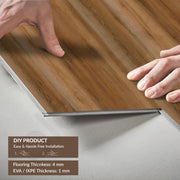 Plantex SPC Tiles for Floors/Interlocking Sound Insulated Floor Tiles/Click N Lock Wooden Flooring for Livingroom/Kitchen -30 Square Feet/10 Tile,Legacy Wood-DIY Installation(Water&Fire Resistant)