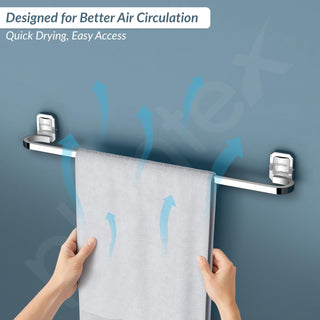 Plantex 304 Grade Stainless Steel 24 inch Towel Holder for Bathroom/Towel Hanger/Single Towel Rod/Bathroom Accessories Pack of 1, Cute (Chrome)
