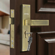 Plantex Stainless Steel Door Lock Handle Set/ 6-Lever Lock Mechanism with 3 Years of Warranty/Mortise Lock with 3 Keys, Brass Lock Body & Cylinder - (DTM-661, Brass Antique)