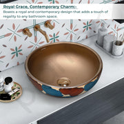 Plantex Ceramic Countertop Wash Basin/Basin for Bathroom/Designer Basin for Home/Office/Restaurant (Bronze - 16.5 x 16.5 x 6 Inch)