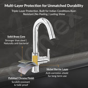 Plantex Pure Brass Sink Tap for Wash Basin with 360Ãƒâ€šÃ‚Â° Swivel Spout/Kitchen Tap with Water Saving Aerator- 7 Year Warranty (BAL-512 -Chrome Finish)