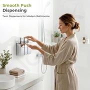 Plantex Triple Liquid Soap Dispenser for Bathroom/304 Grade Stainless Steel Shampoo Dispenser/Square Hand wash Dispense/Bathroom Accessories - Pack of 1 (Regent, Chrome)