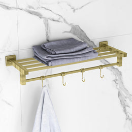 Plantex Stainless Steel 24 Inch Towel Rack for Bathroom/Towel Stand/Towel Holder/Towel Bar/Bathroom Accessories - Pack of 1, Aqua (Brass Antique)