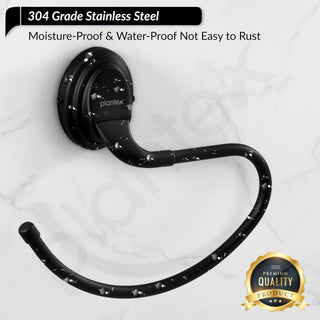 Plantex Bathroom Accessories - Stainless Steel 304 Grade Cubic Napkin Holder/Towel Holder/Towel Hanger for Kitchen/Towel Ring (Black)