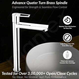 Plantex Pillar Cocke for Basin with Teflon Tape/Pure Brass Tap for Wash Basin with 7 Year Warranty - (3221, Chrome)
